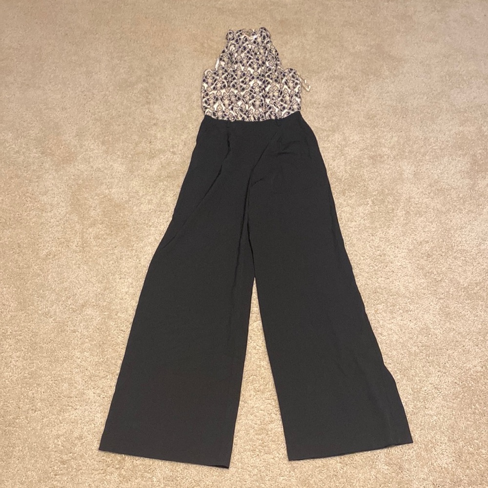 Tan and black jumpsuit
